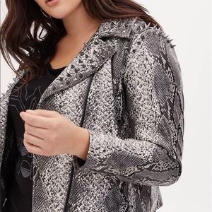 Faux snakeskin Moto zip jacket